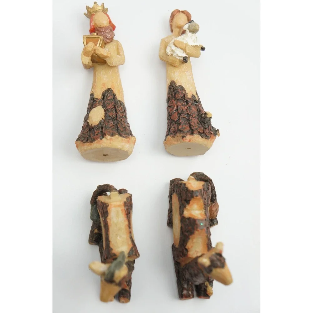 Ganz Nativity Set 10 Piece Resin Bark Texture Rustic Christmas EX11822 Excellent